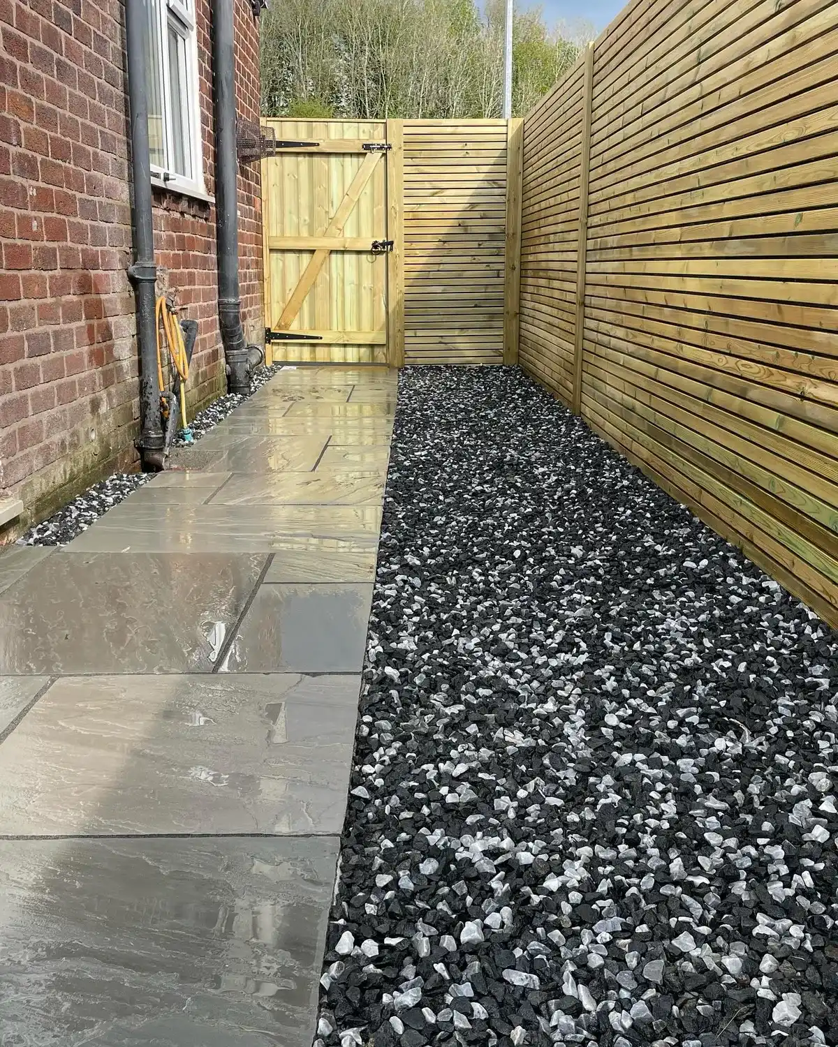 Flagged patio and steps in Leigh