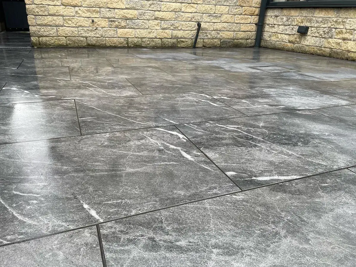 Patio installation in Leigh